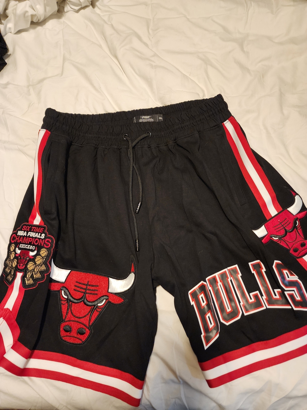 Chicago Bulls Men's Athletic Shorts - Black with Red and White Accents